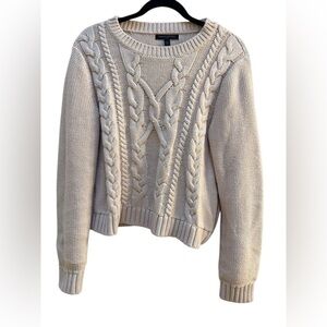 Banana Republic Cable Knit Sweater Women’s Medium- Cream Chunky Textured Knitt